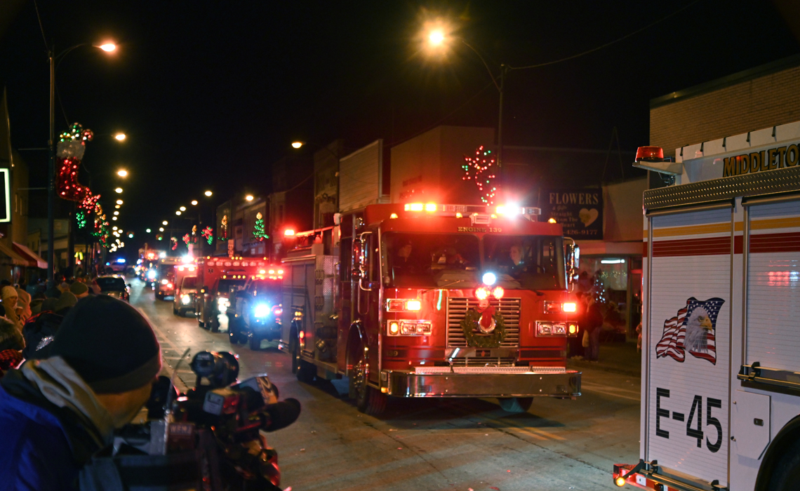 East Palestine Firetruck in holiday parade