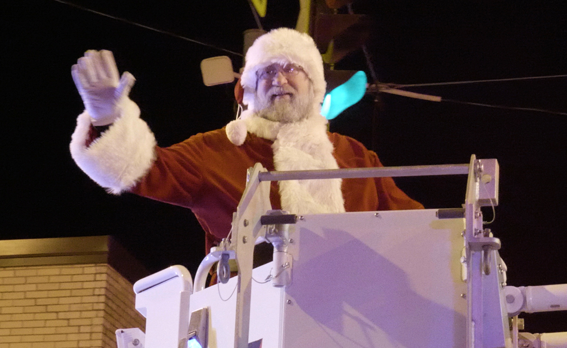 East Palestine Santa on a Firetruck
